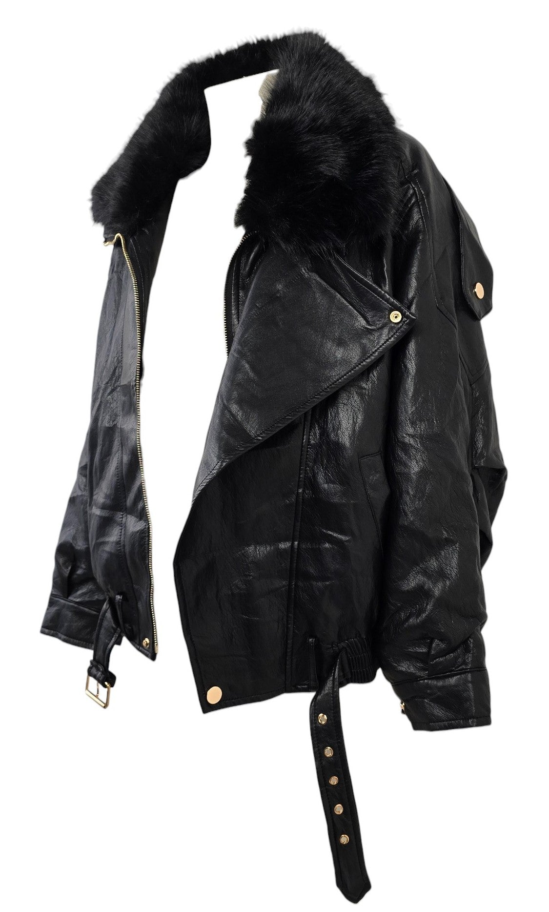 Giacca ecopelle oversize