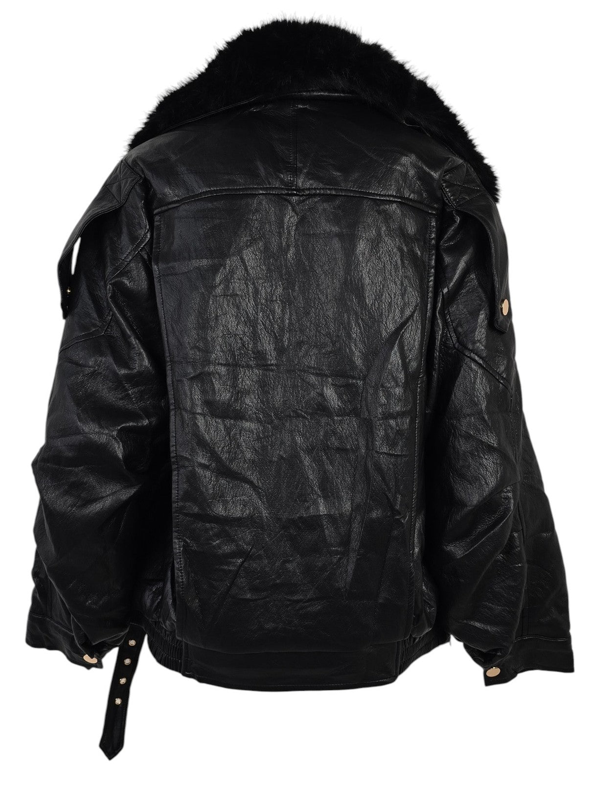 Giacca ecopelle oversize