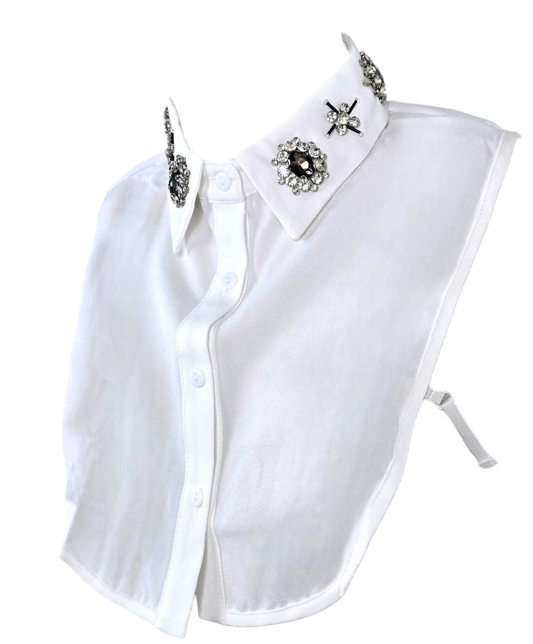 Camicia smanicata, pettorina con strass