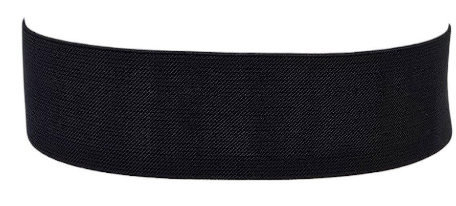 Cintura nera elastica fibbia oro
