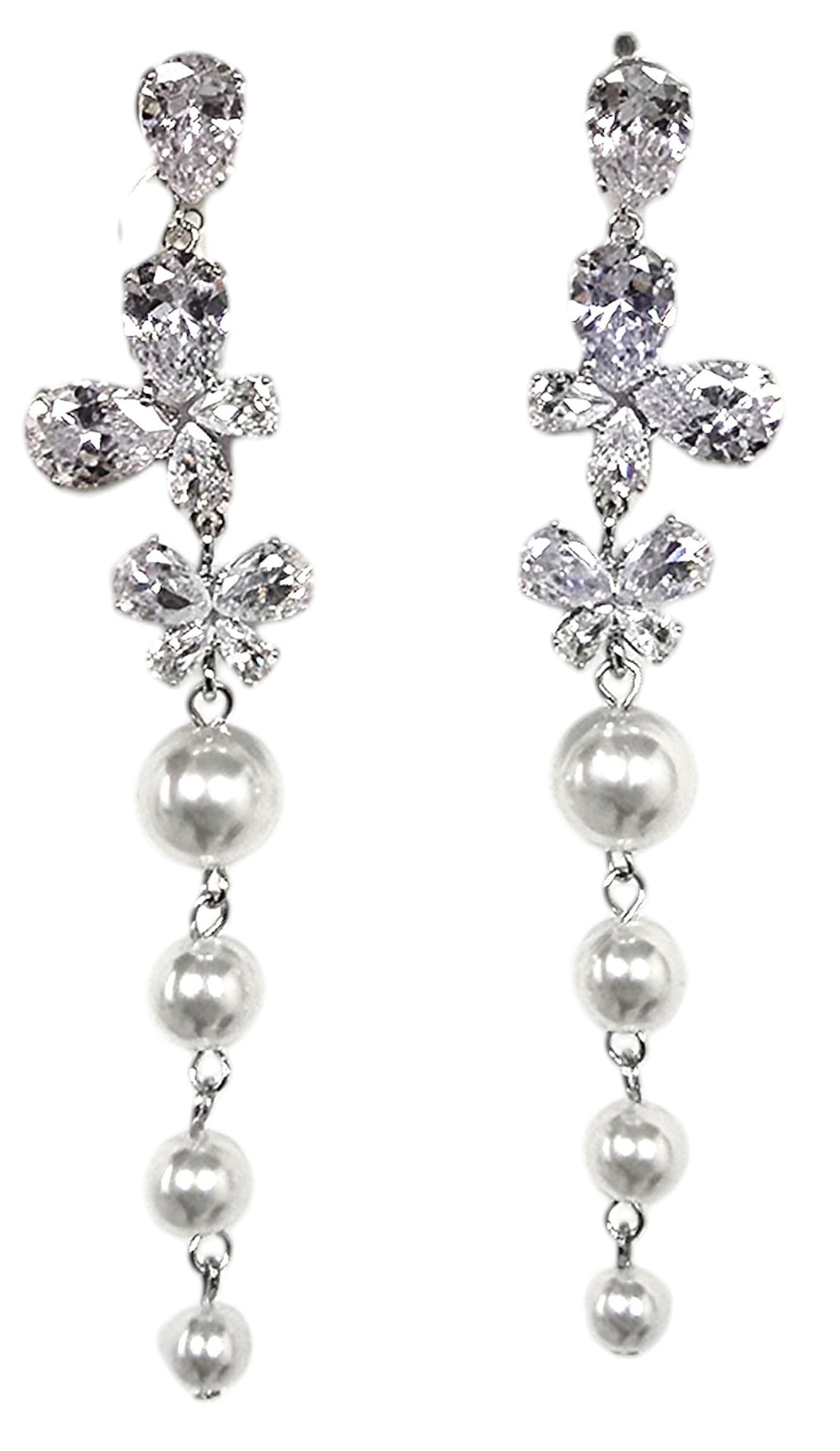 Orecchini strass e perla
