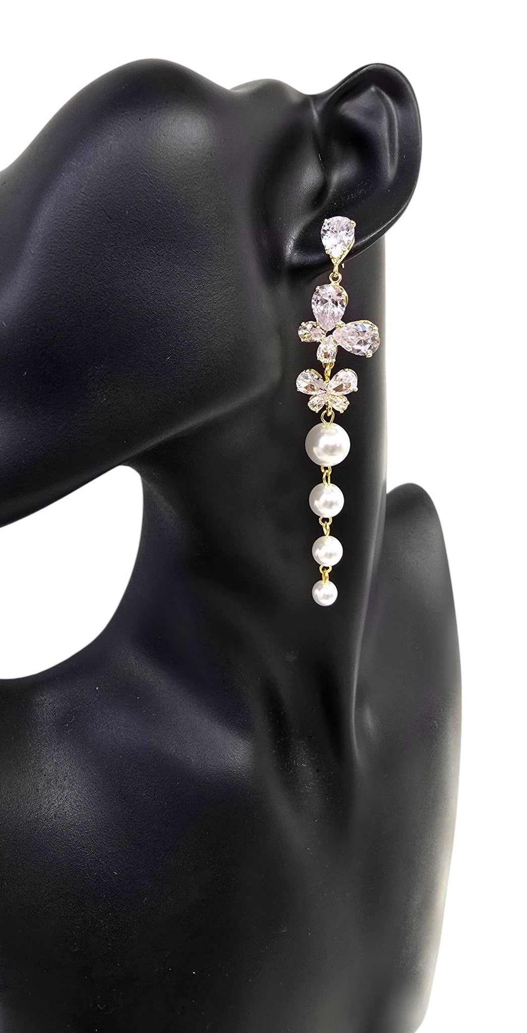 Orecchini strass e perla