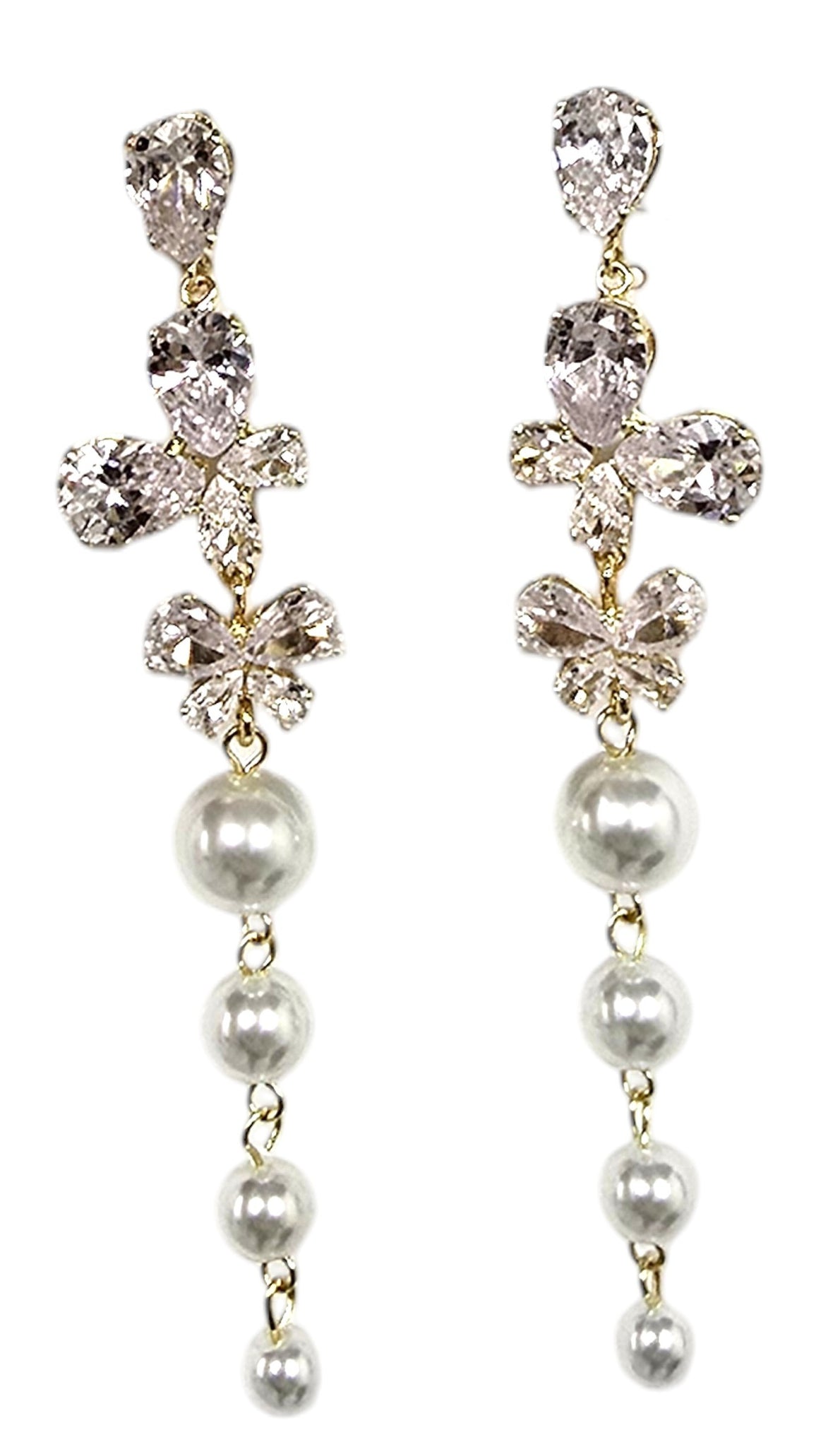 Orecchini strass e perla