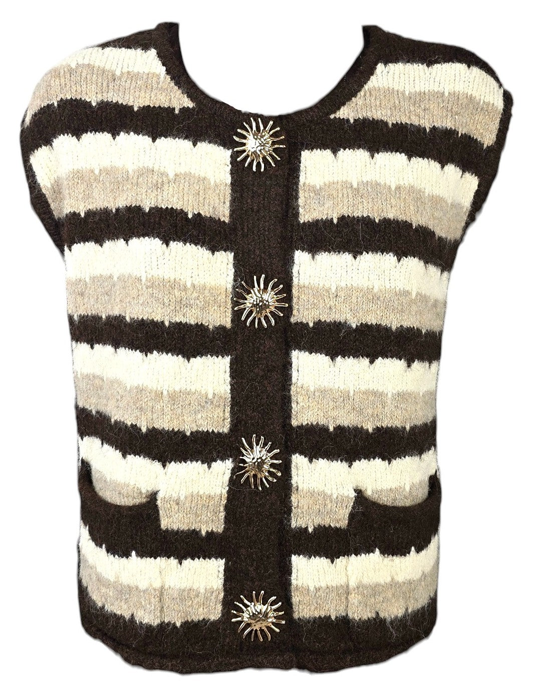Gilet marrone a righe