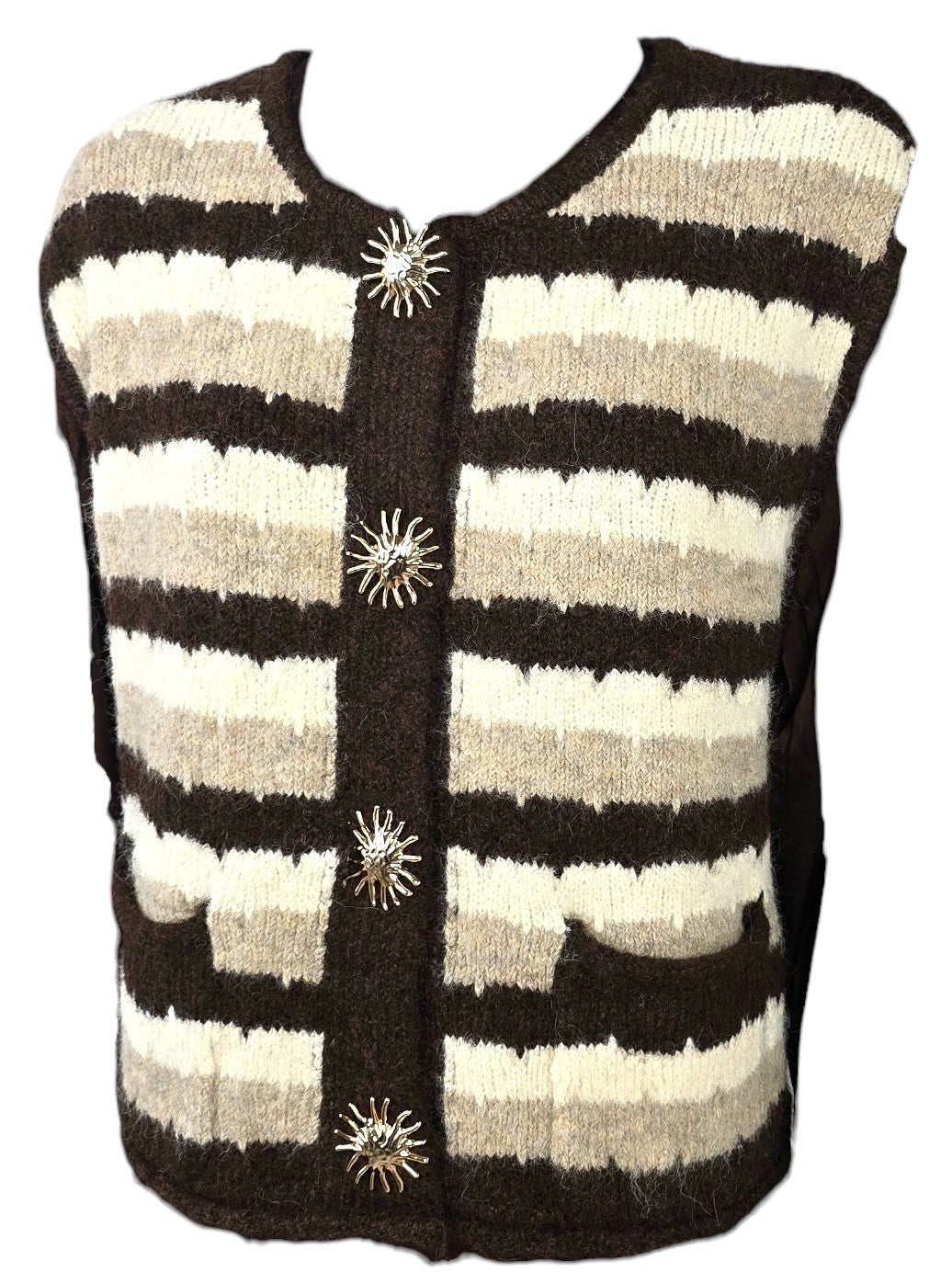 Gilet marrone a righe