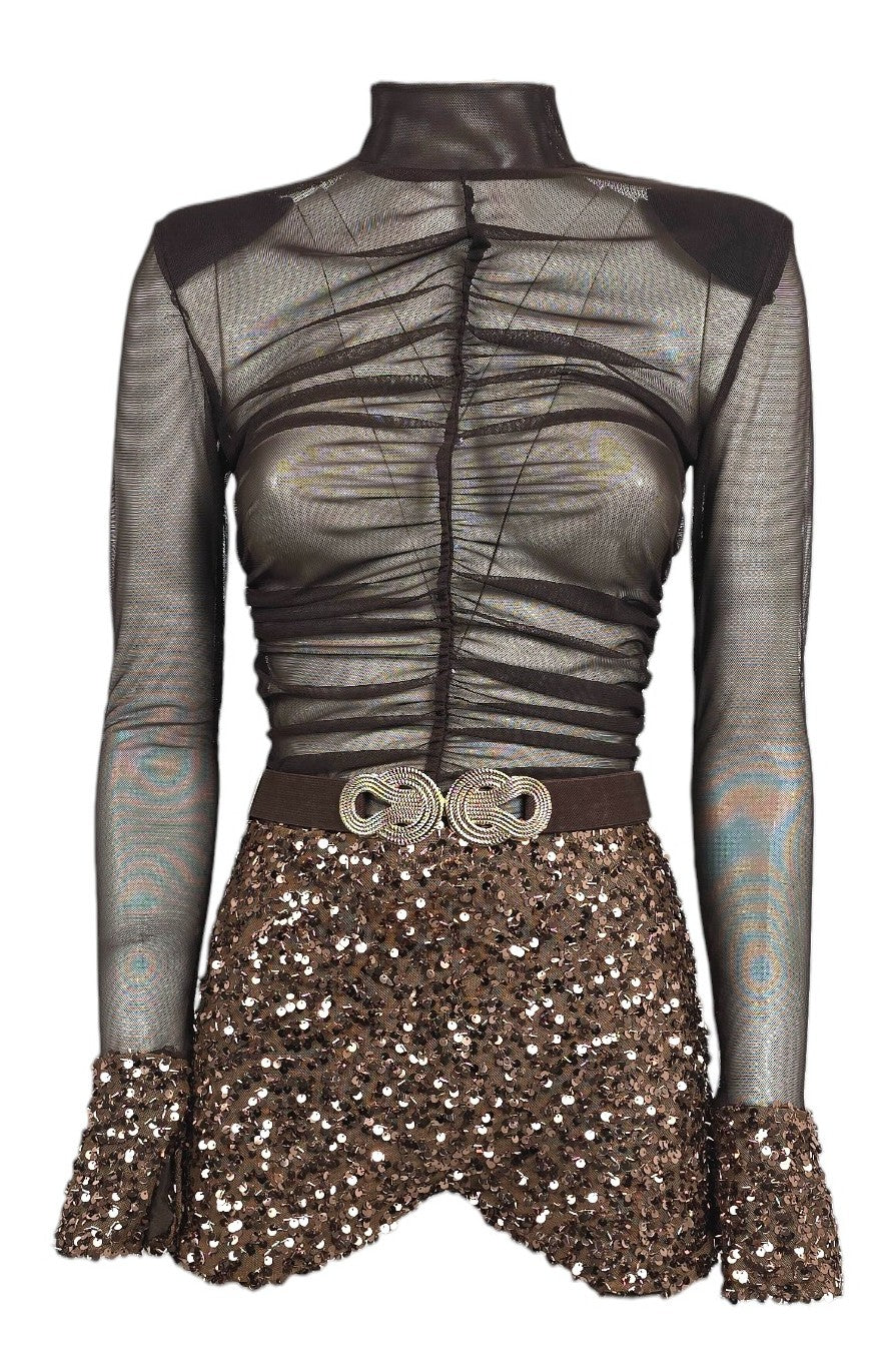 Tutina in tulle e paillettes