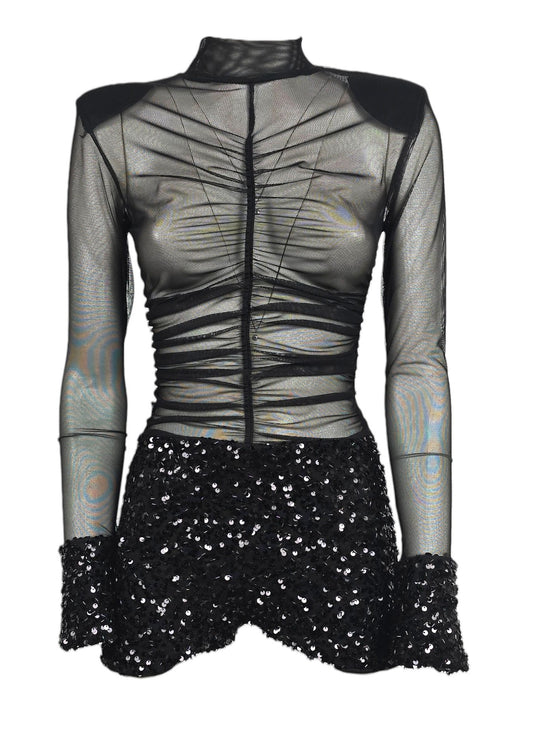 Tutina in tulle e paillettes