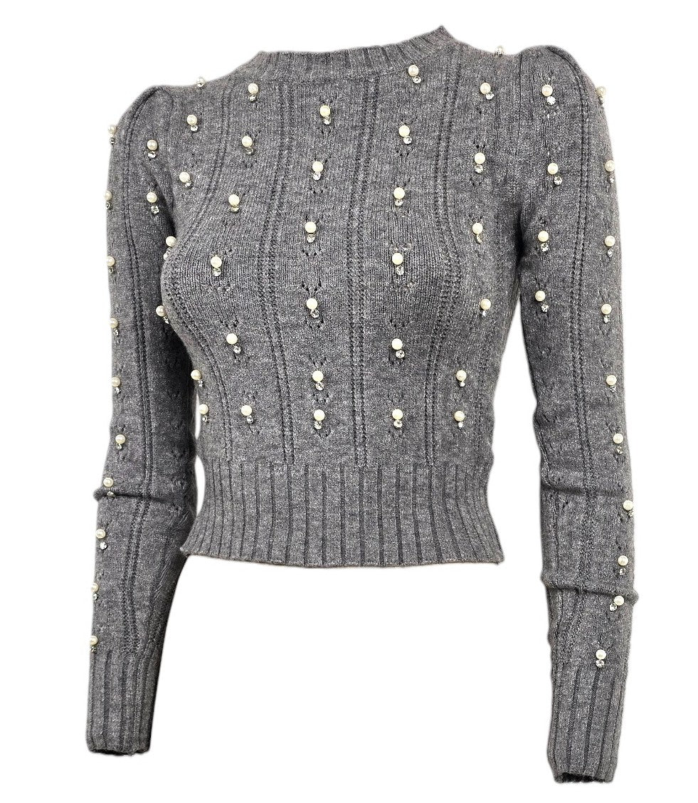 Maglia perle e strass