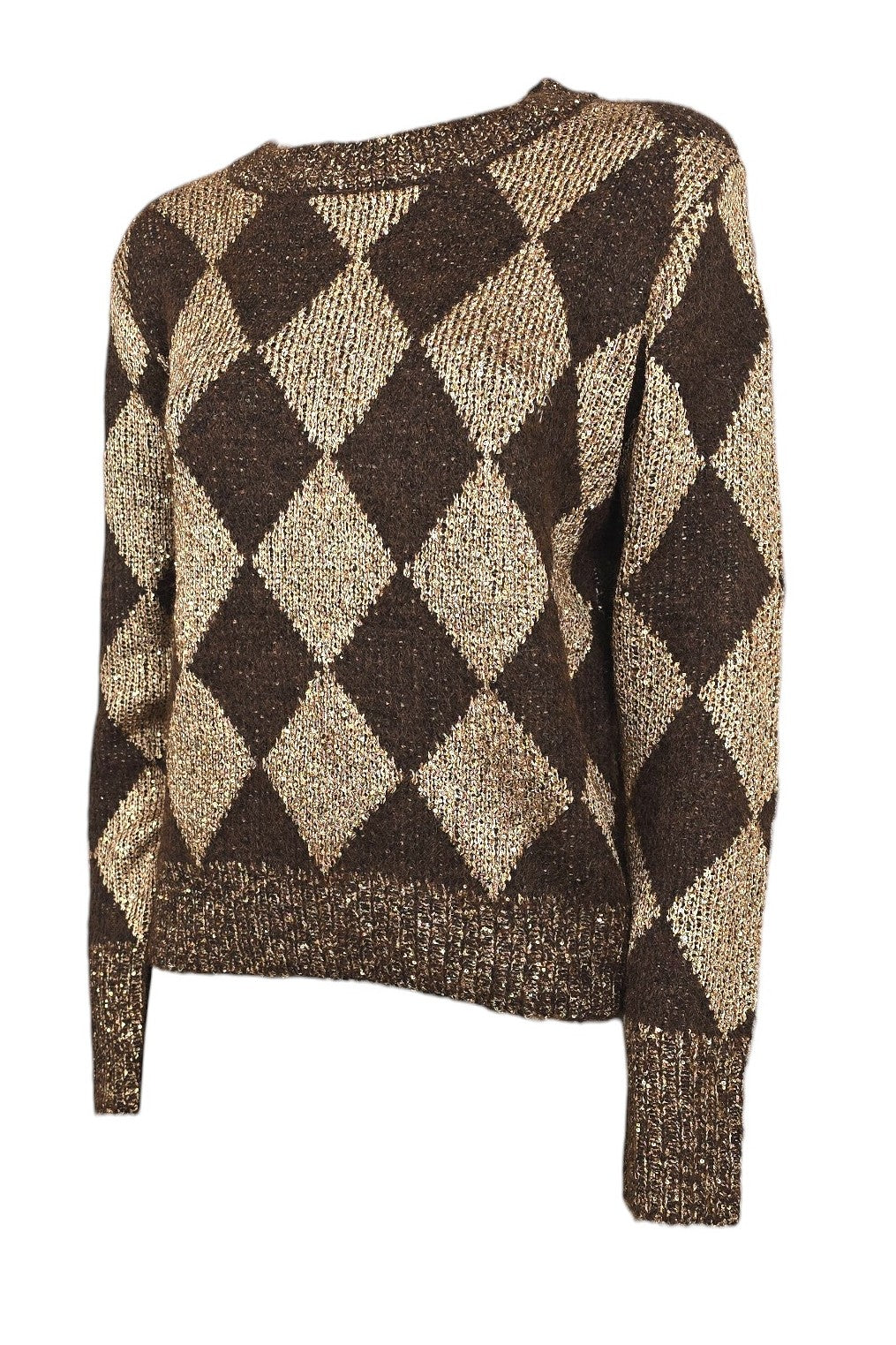 Maglione laminato oro