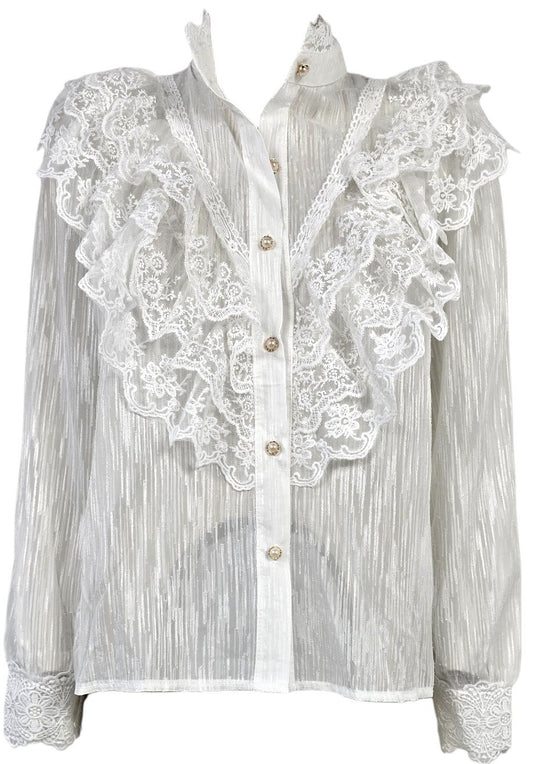 Camicia bianca con pizzo