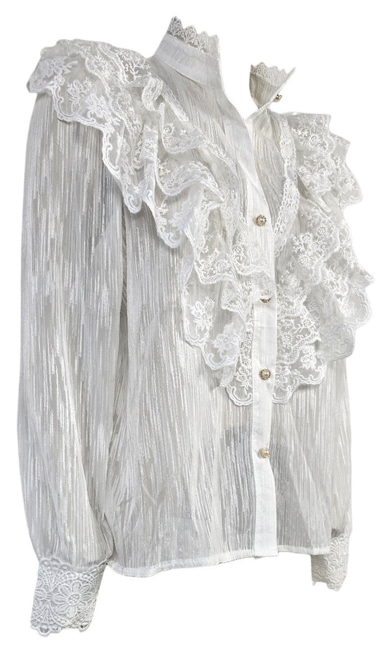 Camicia bianca con pizzo