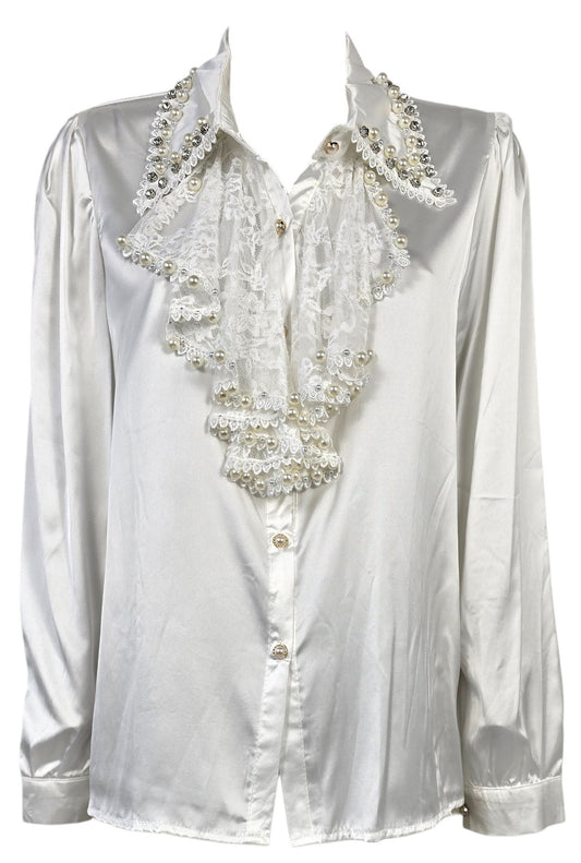Camicia in raso "Perlas"
