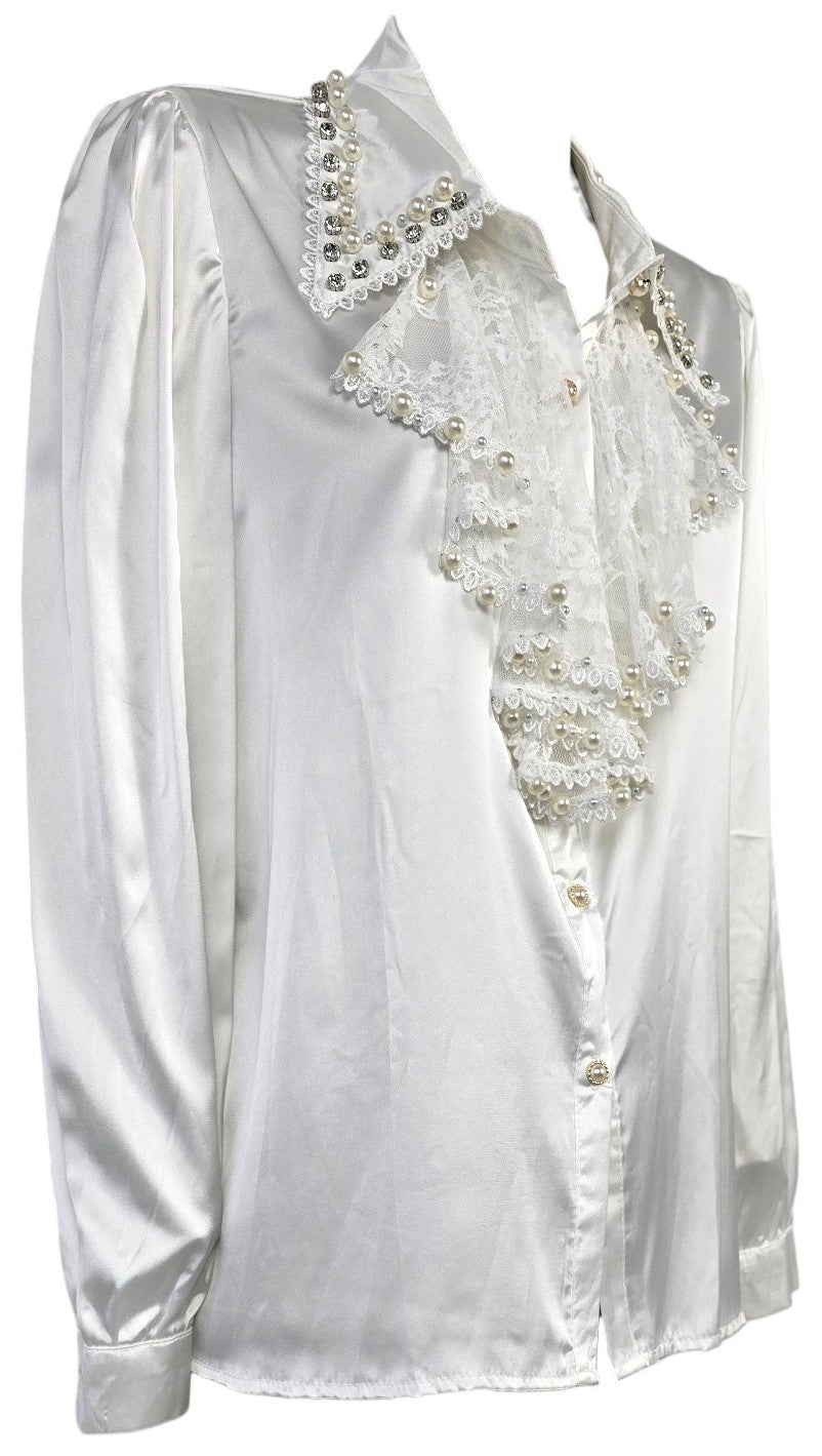 Camicia in raso "Perlas"