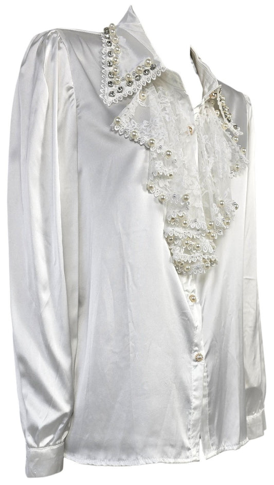 Camicia in raso "Perlas"