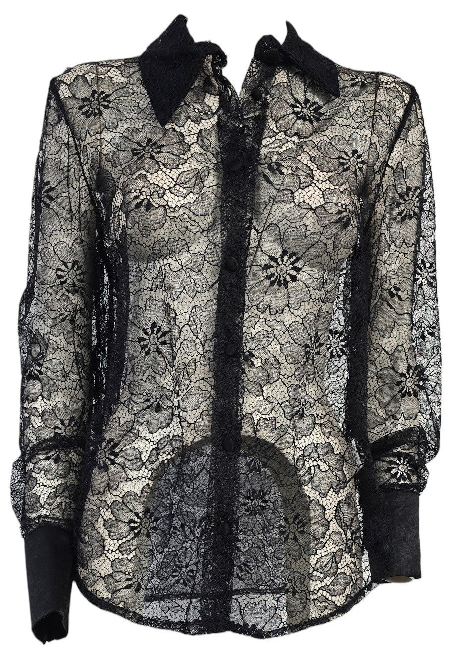 Camicia nera in pizzo