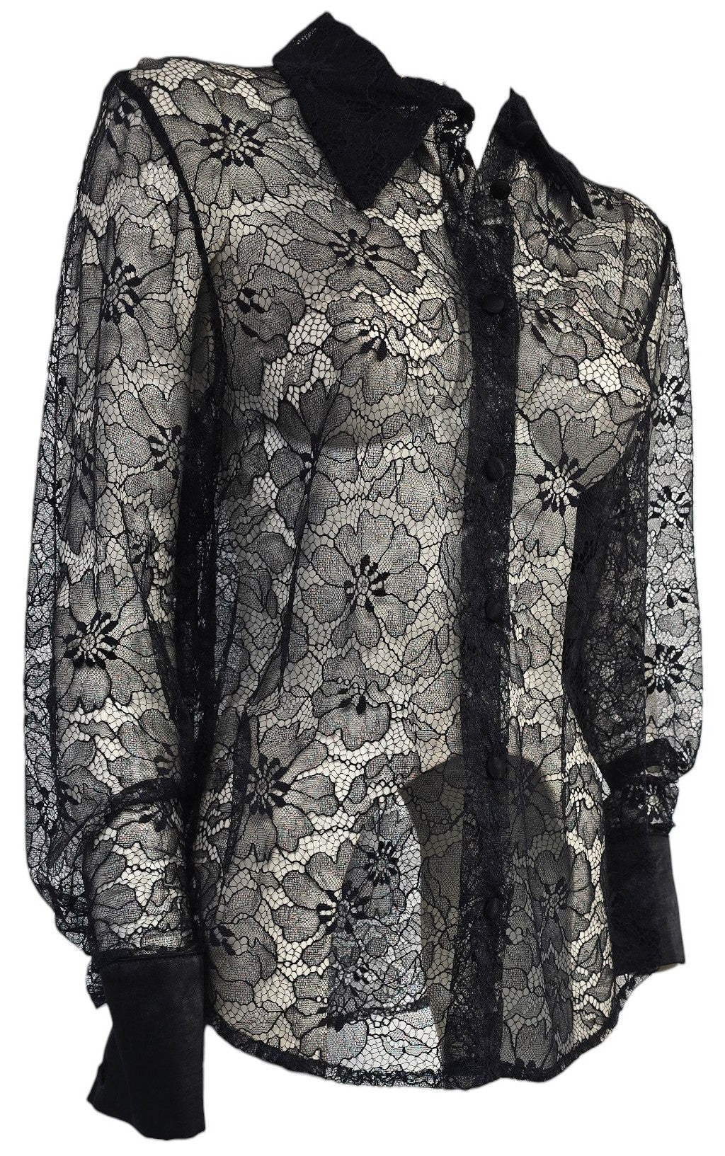 Camicia nera in pizzo