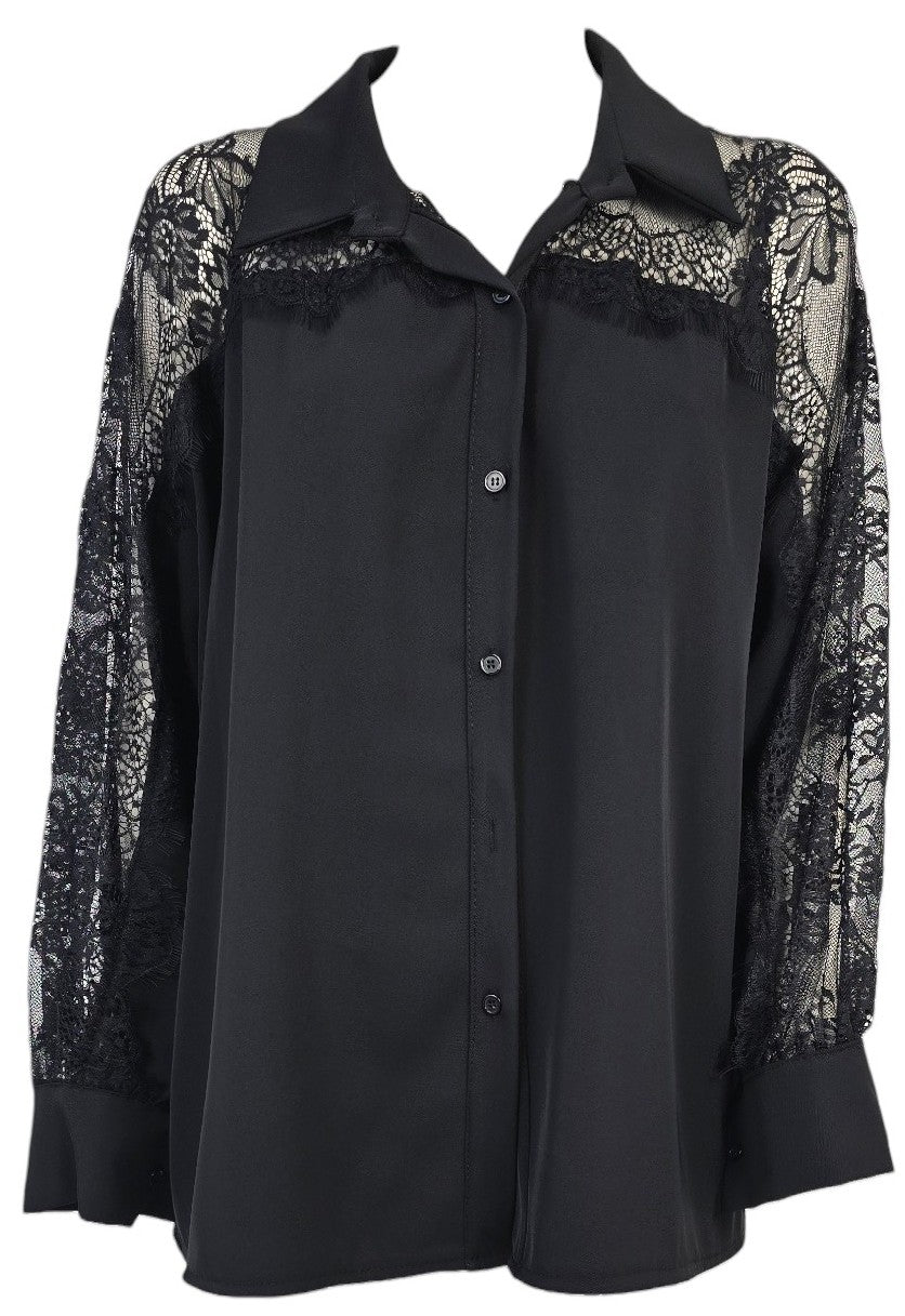 Camicia nera in pizzo