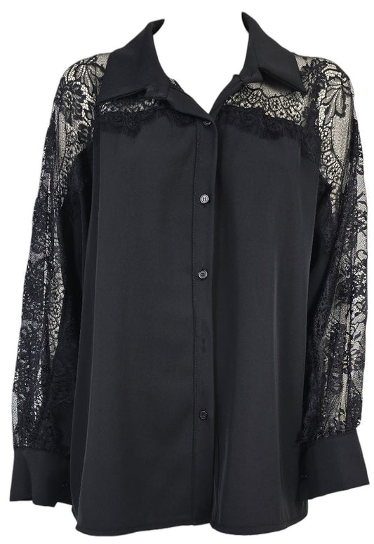 Camicia nera in pizzo