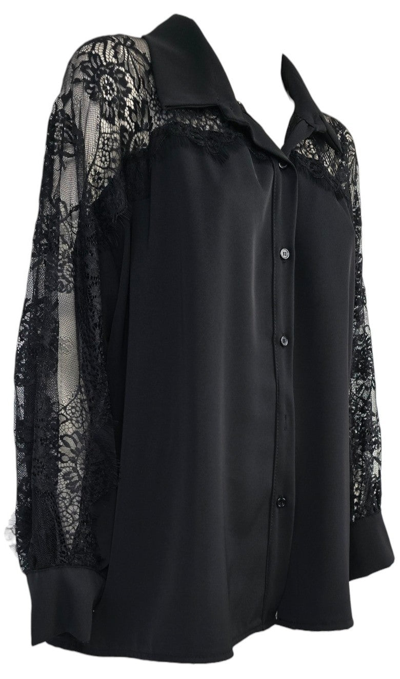 Camicia nera in pizzo