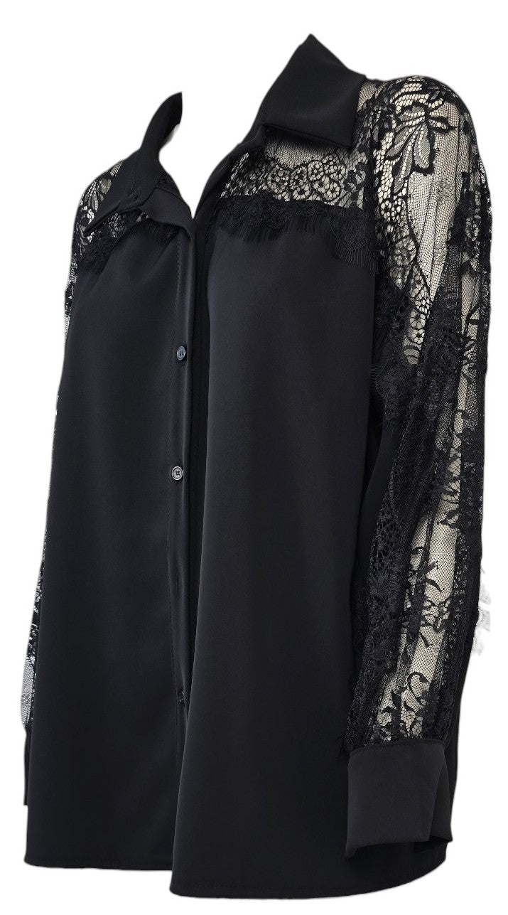 Camicia nera in pizzo