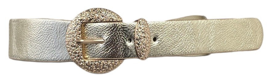 Cintura ecopelle beige