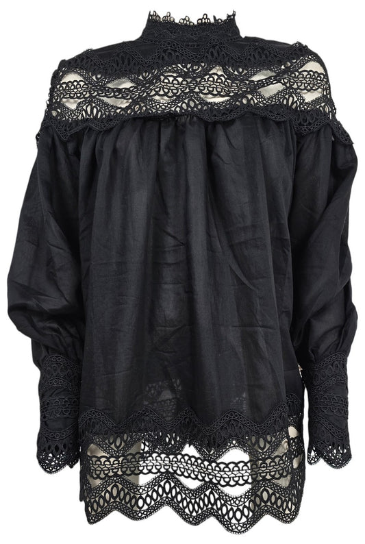 Camicia over pizzo sangallo
