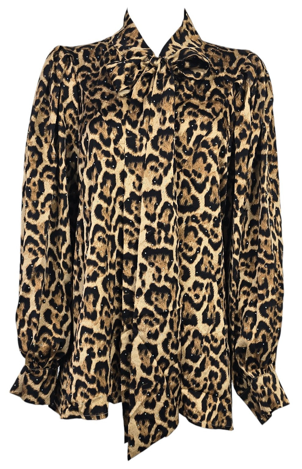 Camicia animalier con fiocco