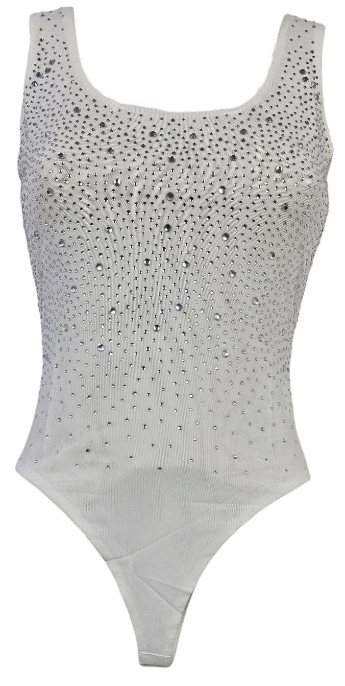 Body bianco con strass