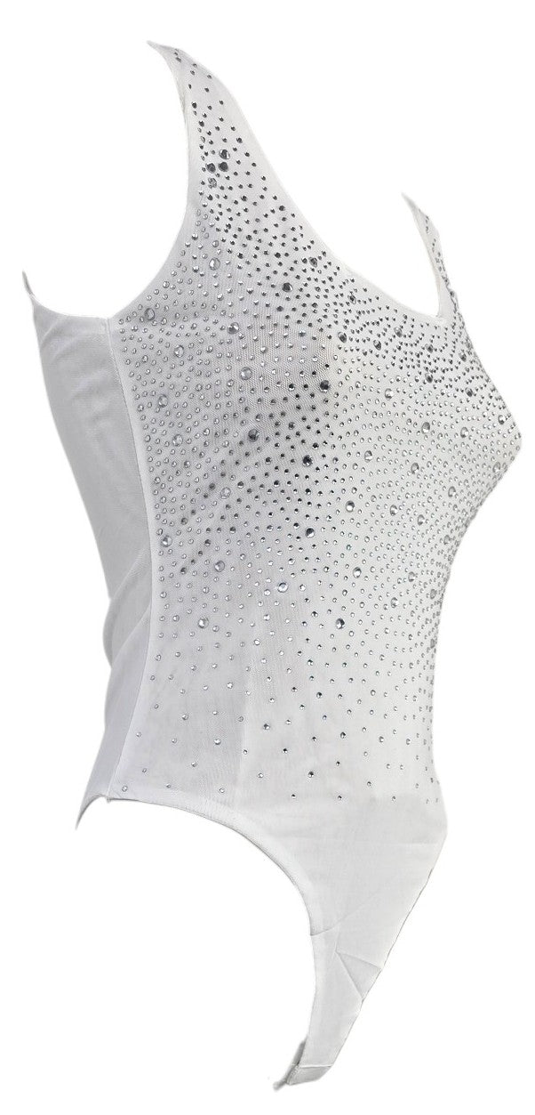 Body bianco con strass