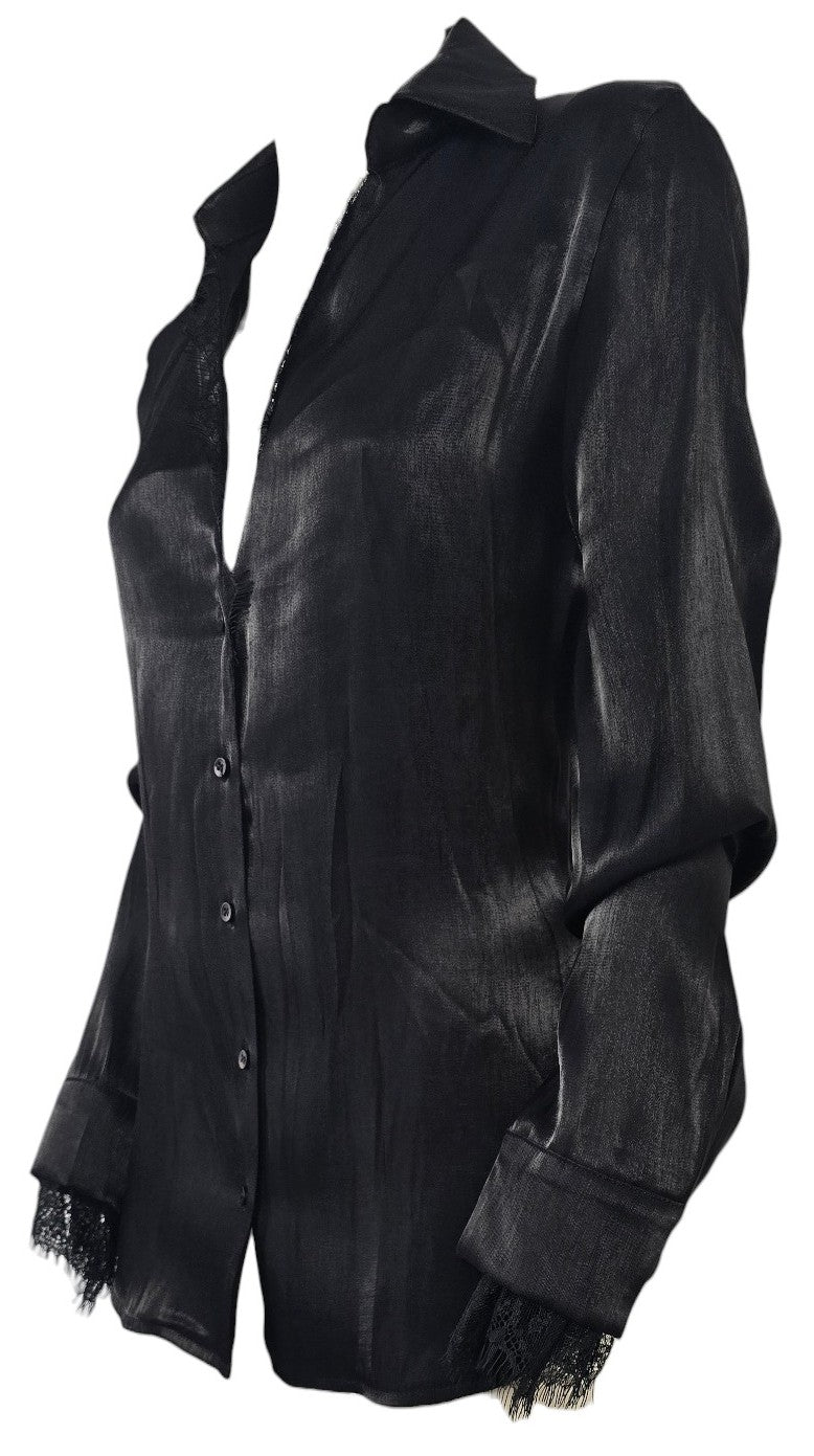Camicia nera in pizzo