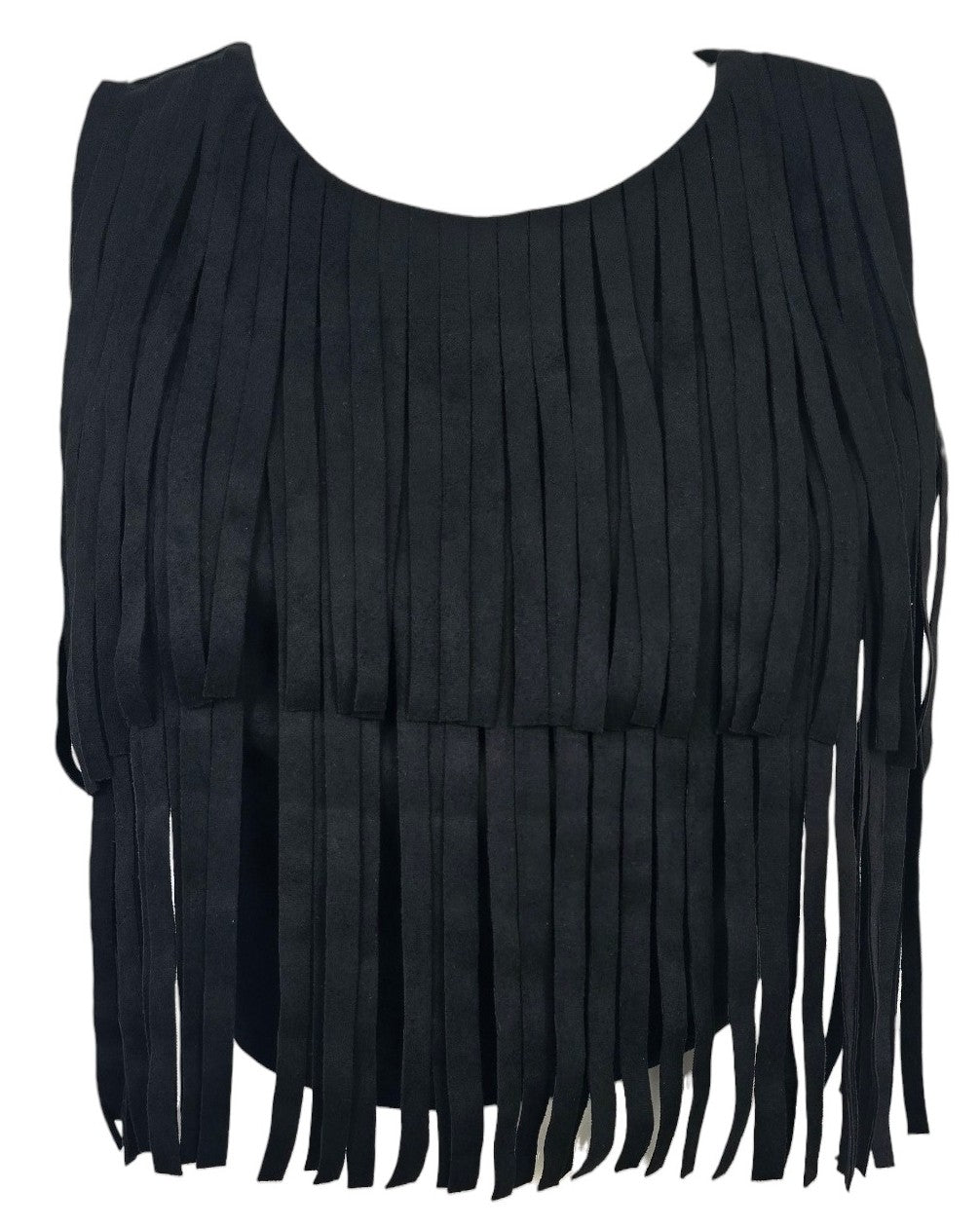 Maglia nera con frange
