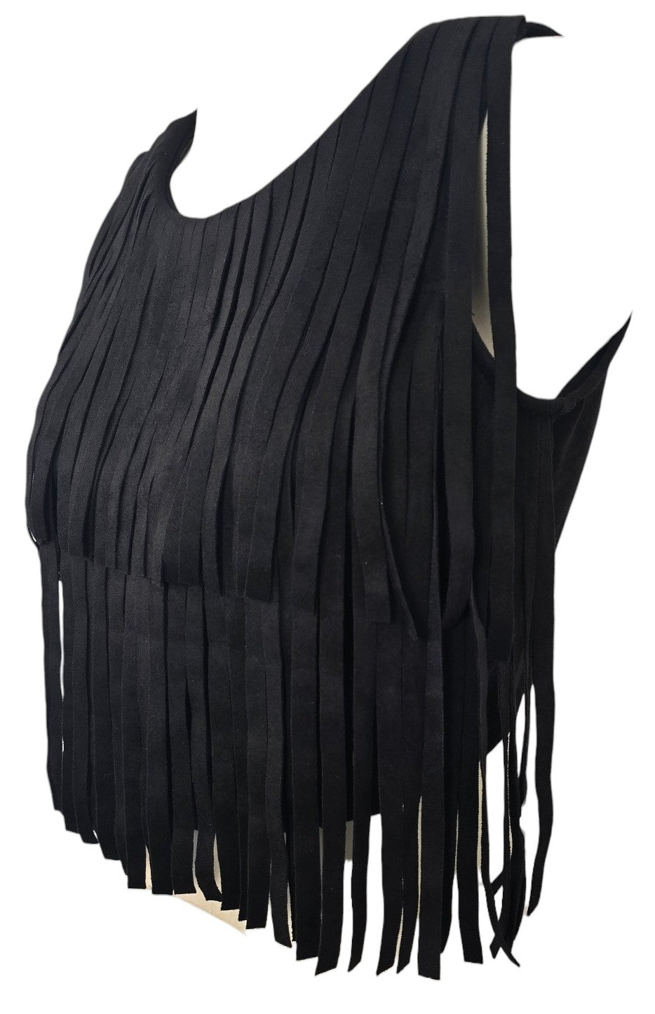 Maglia nera con frange