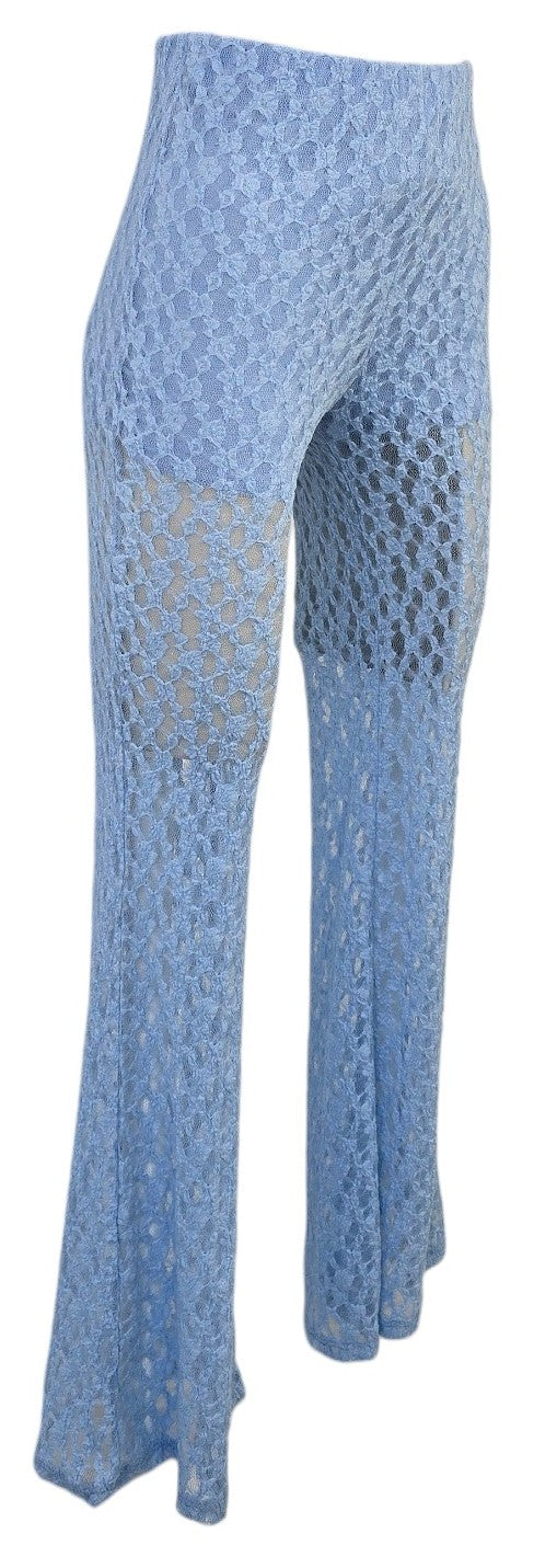 Pantalone con pizzo azzurro