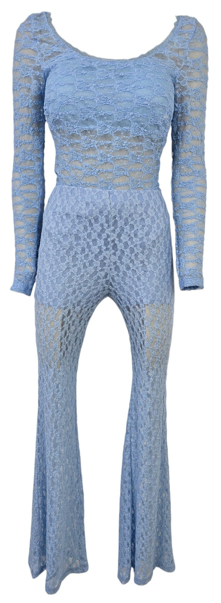 Pantalone con pizzo azzurro