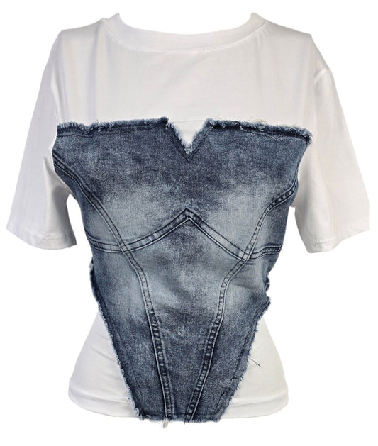 T-shirt corsetto jeans