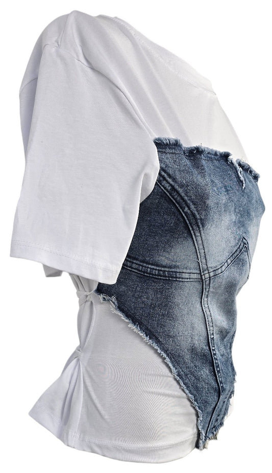 T-shirt corsetto jeans