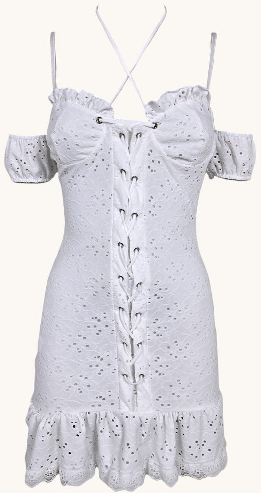 Abito in pizzo white "Sangallo"