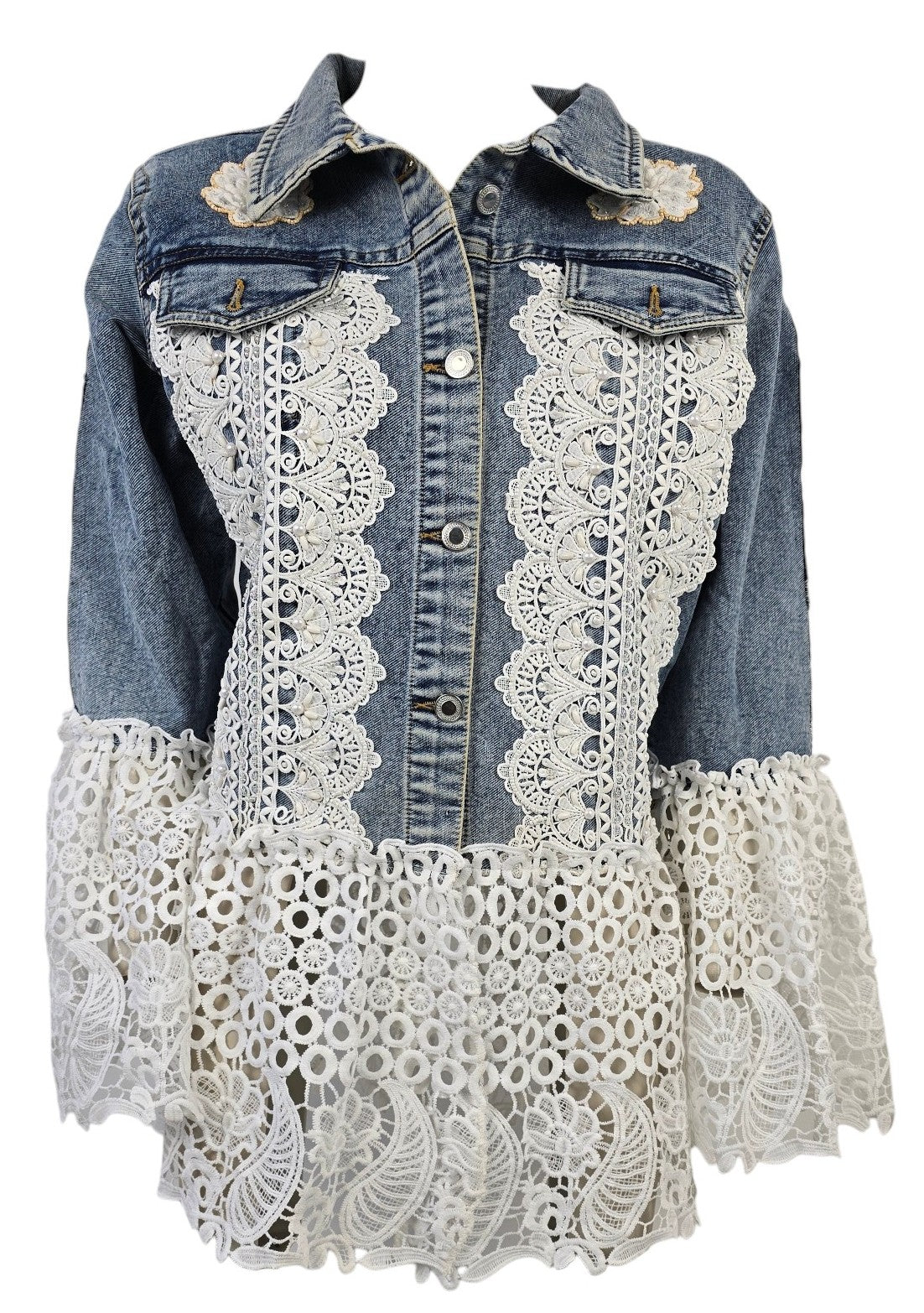 Giacca jeans e pizzo