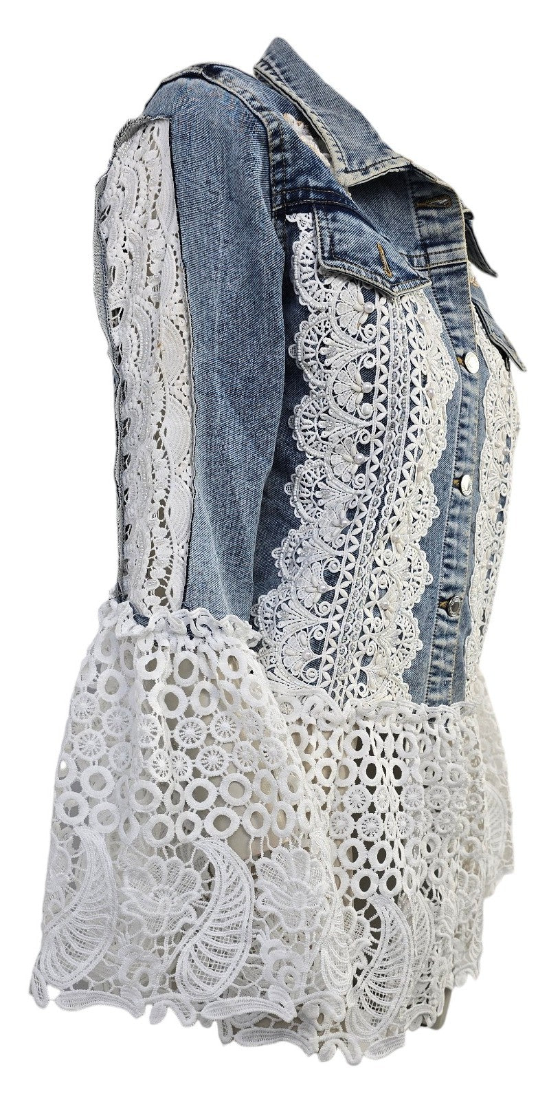 Giacca jeans e pizzo