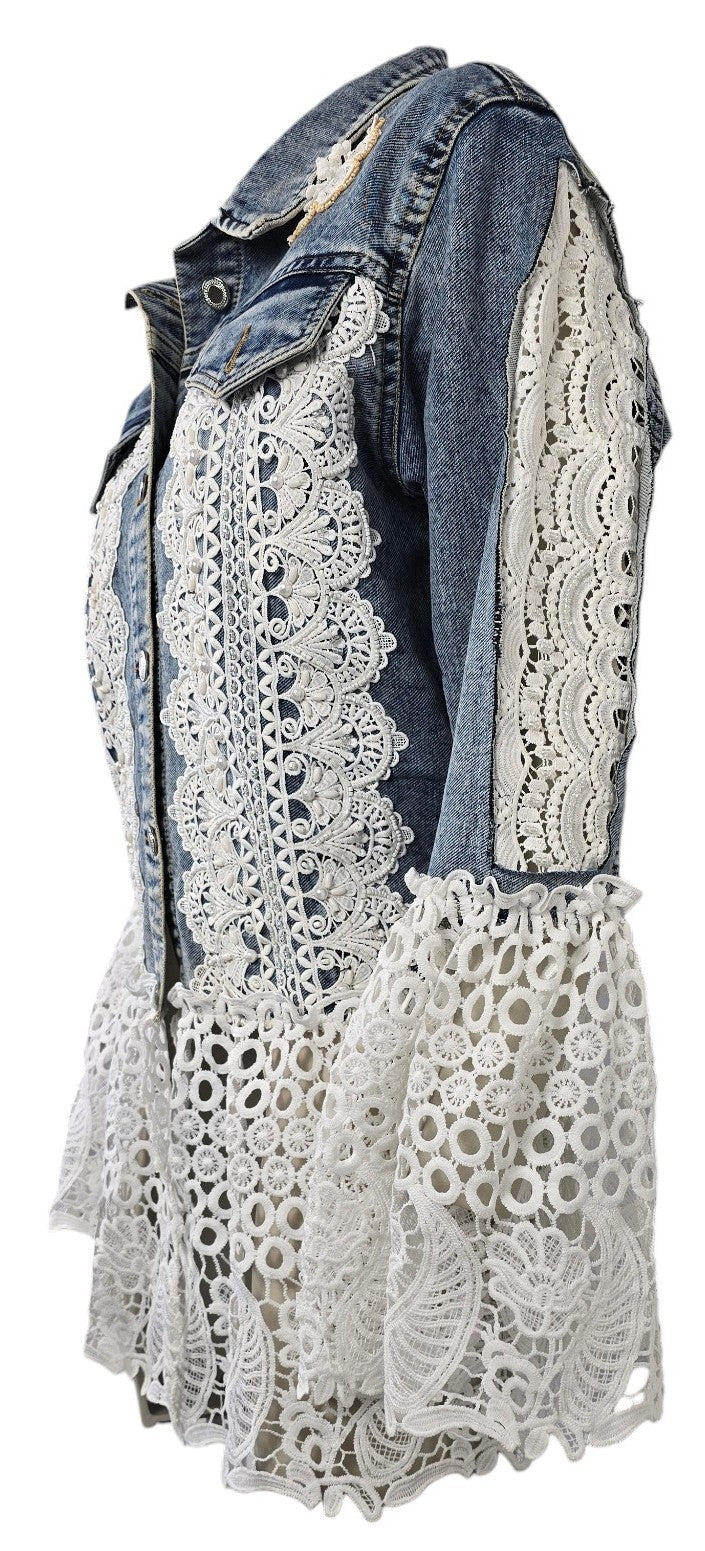 Giacca jeans e pizzo