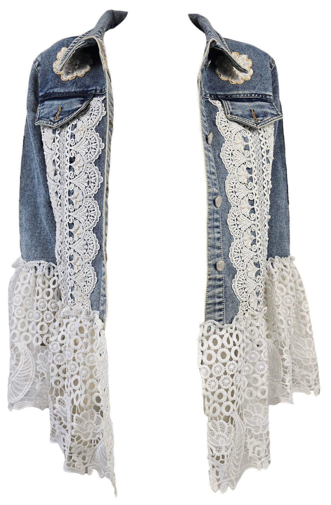Giacca jeans e pizzo