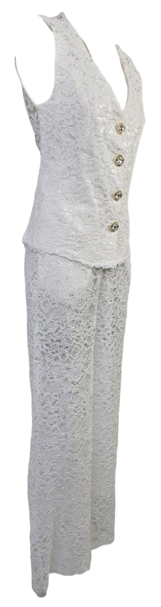 Completo in pizzo bianco