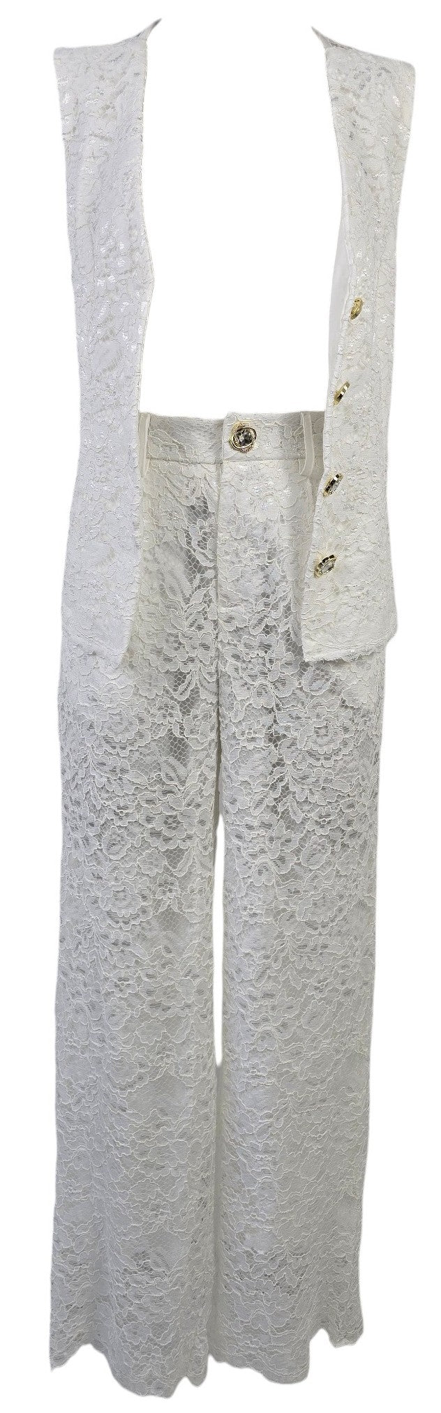 Completo in pizzo bianco