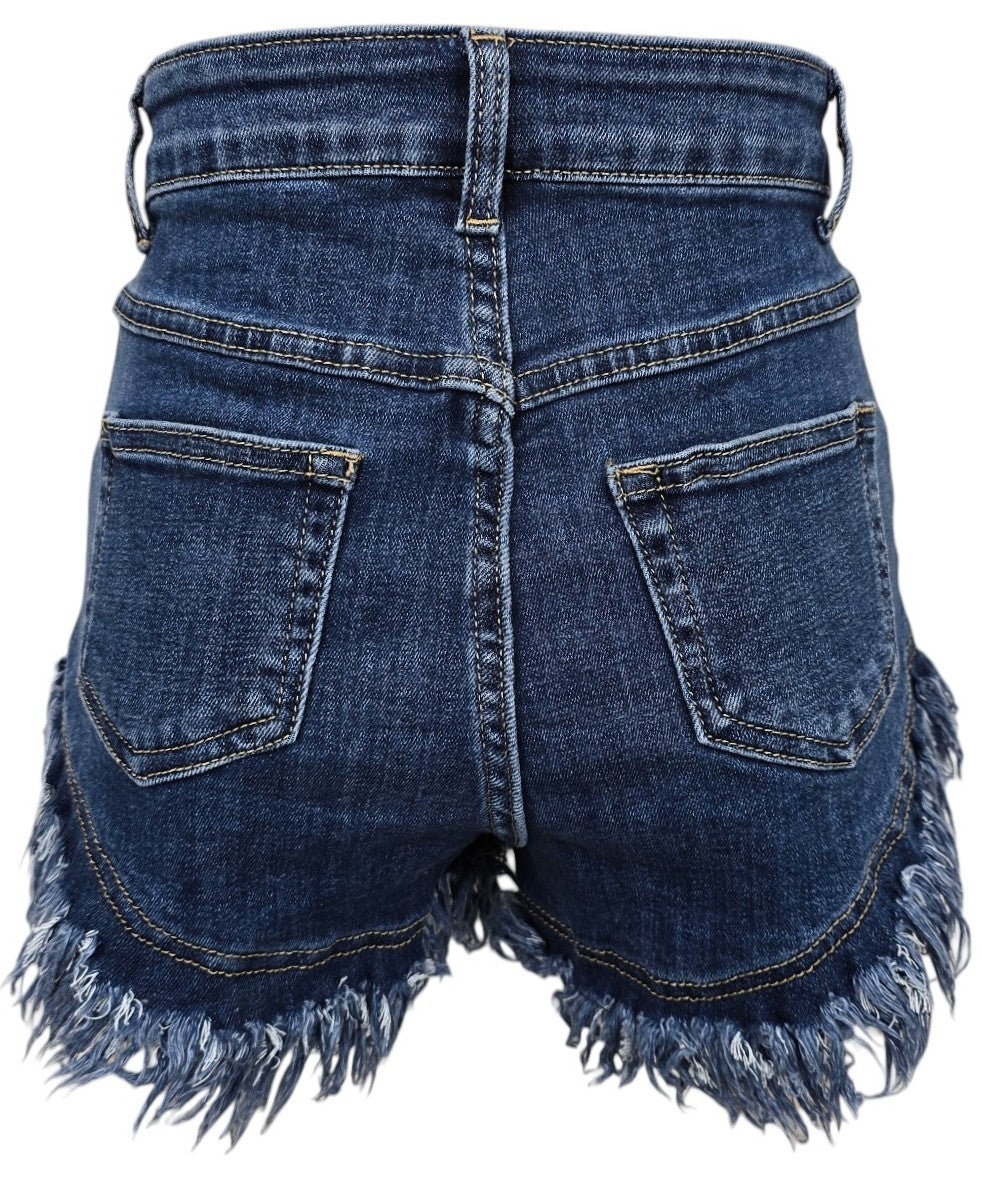 Jeans shorts sfrangiato