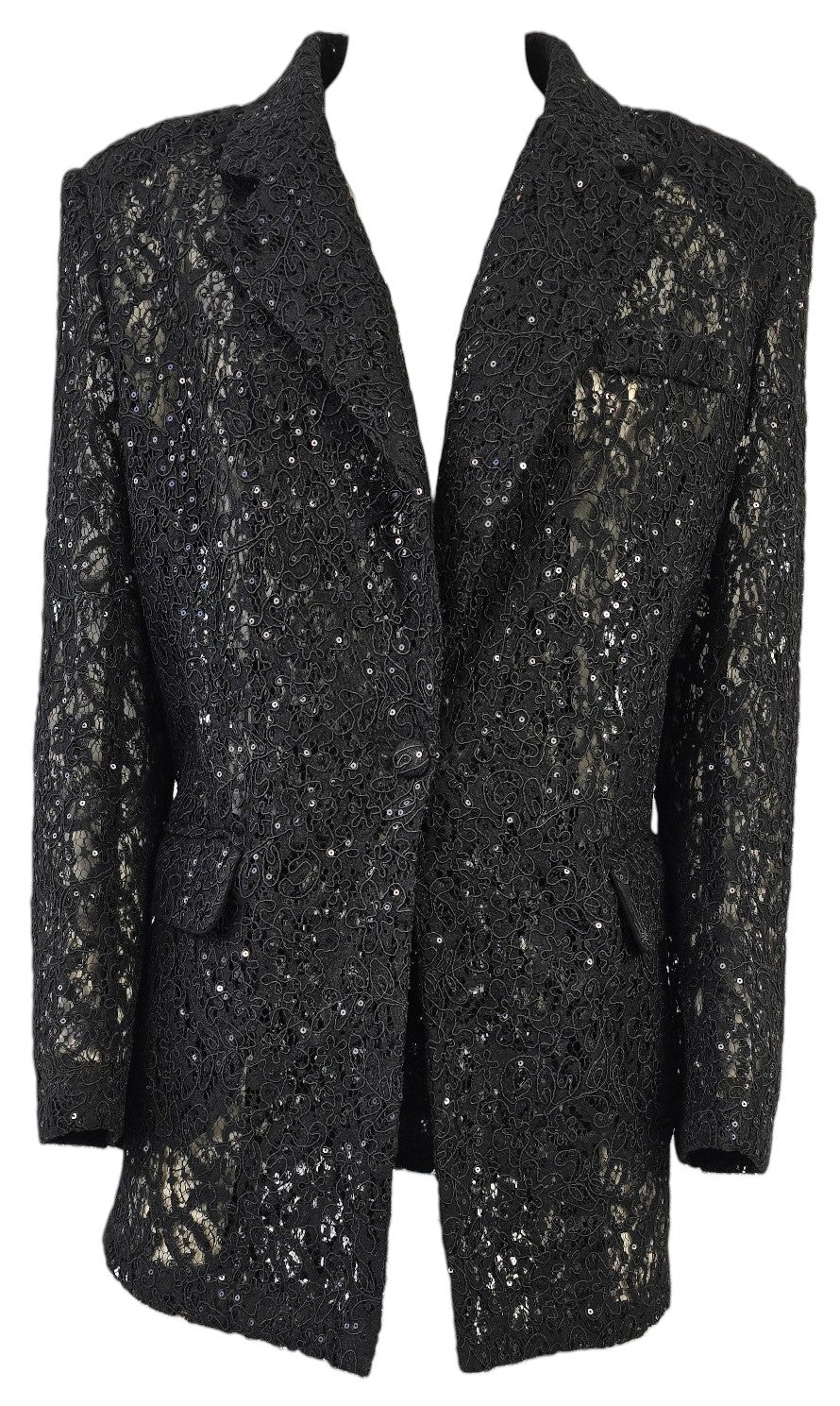 Blazer nero in pizzo