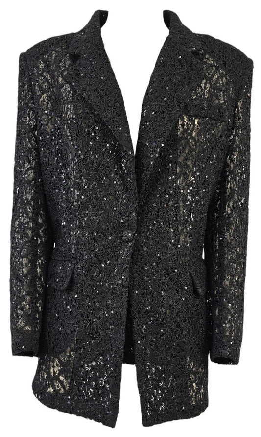 Blazer nero in pizzo