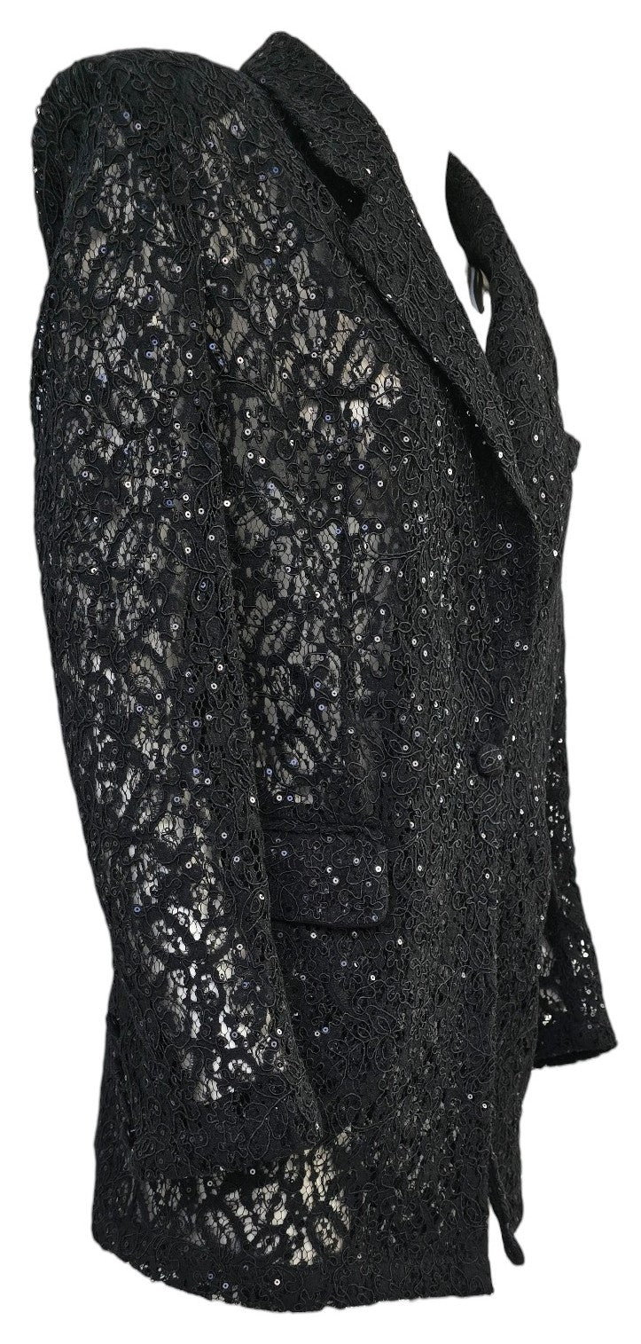 Blazer nero in pizzo