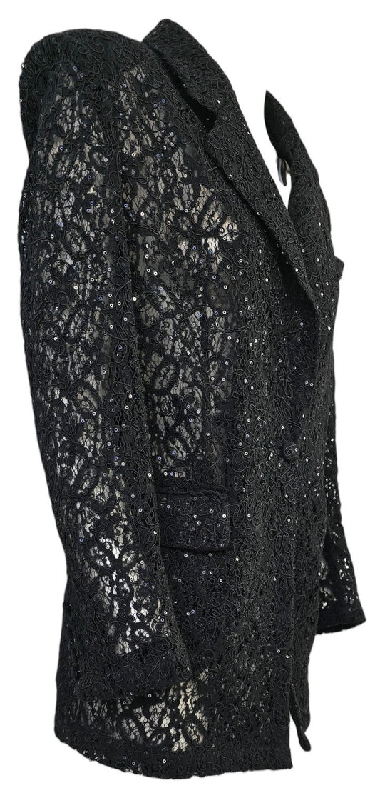 Blazer nero in pizzo