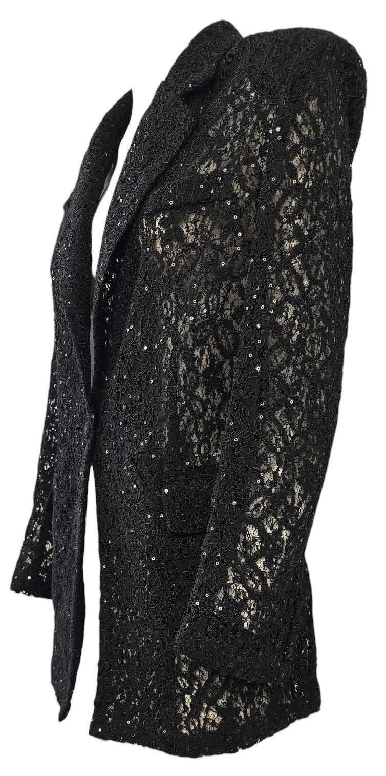 Blazer nero in pizzo
