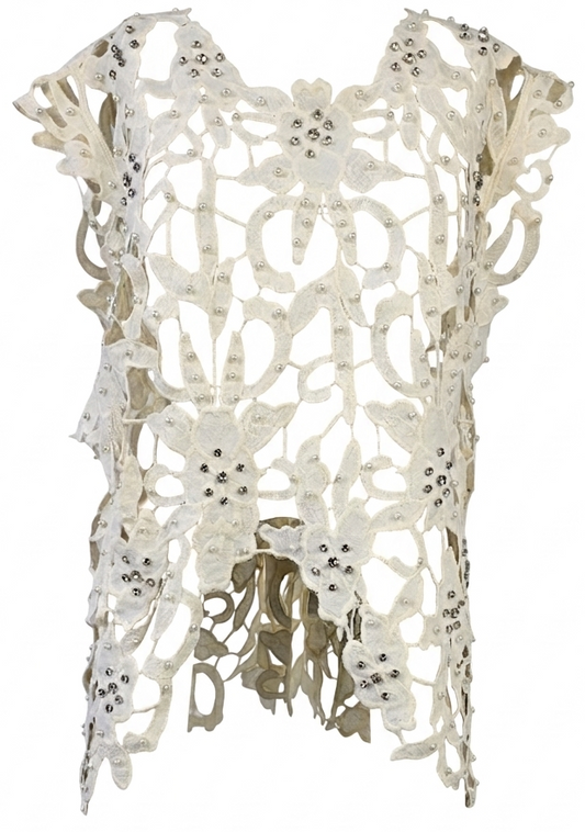 Gilet traforato con Perle